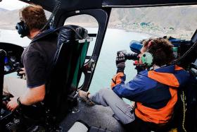 Helicoptor work off Wairarapa Coast, New Zealand